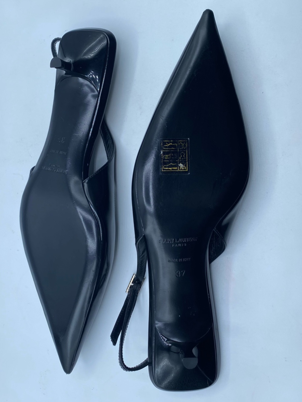 Saint Laurent Cherish Slingback Pumps with Crystal Accents - Picture 11 of 16